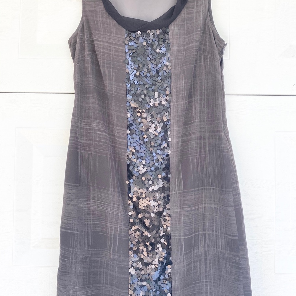 🔥 Simply Vera Brown Plaid Sequin Tank Dress